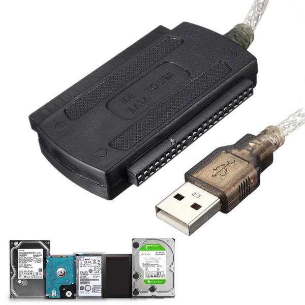 

USB 2.0 Male To IDE SATA 2.5/3.5 Inch Hard Drive Converter Adapter Cable For PC Laptop